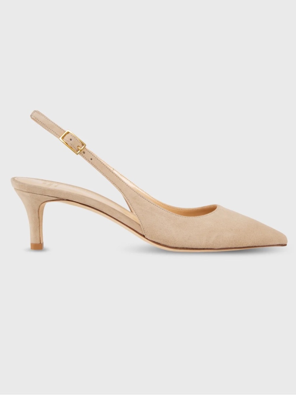 Ann Mashburn Kitten Heel Slingback Size 42 In Tan Camel Color Suede EUC